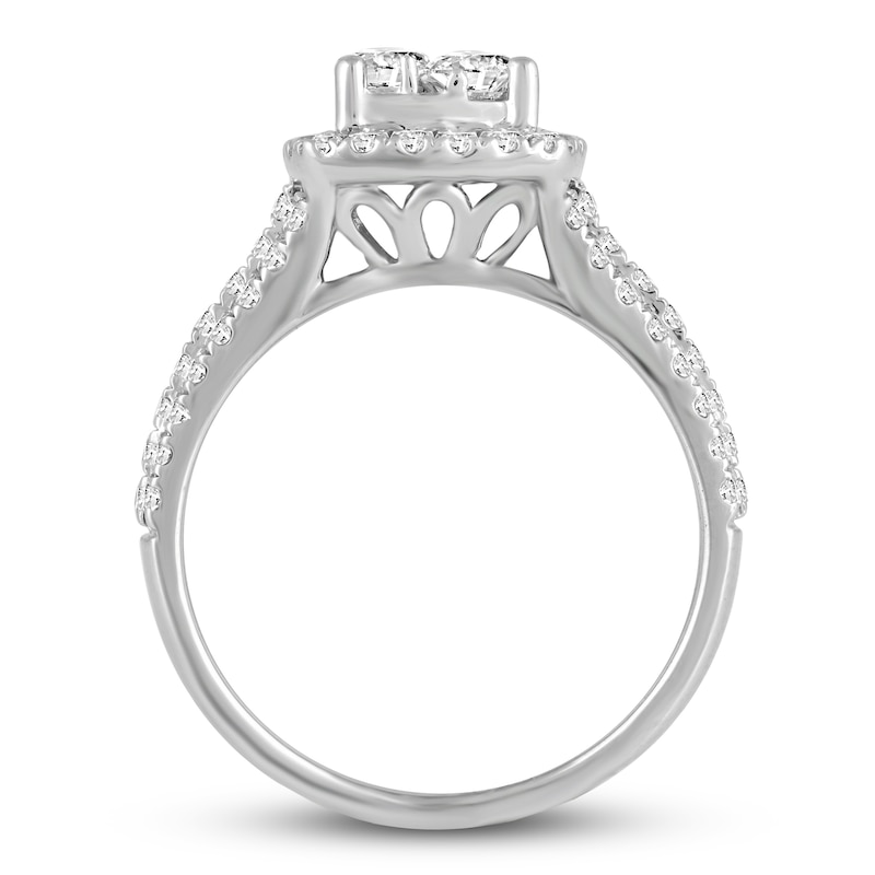 Main Image 3 of Previously Owned Diamond Engagement Ring 1-1/3 ct tw Round-cut 14K White Gold