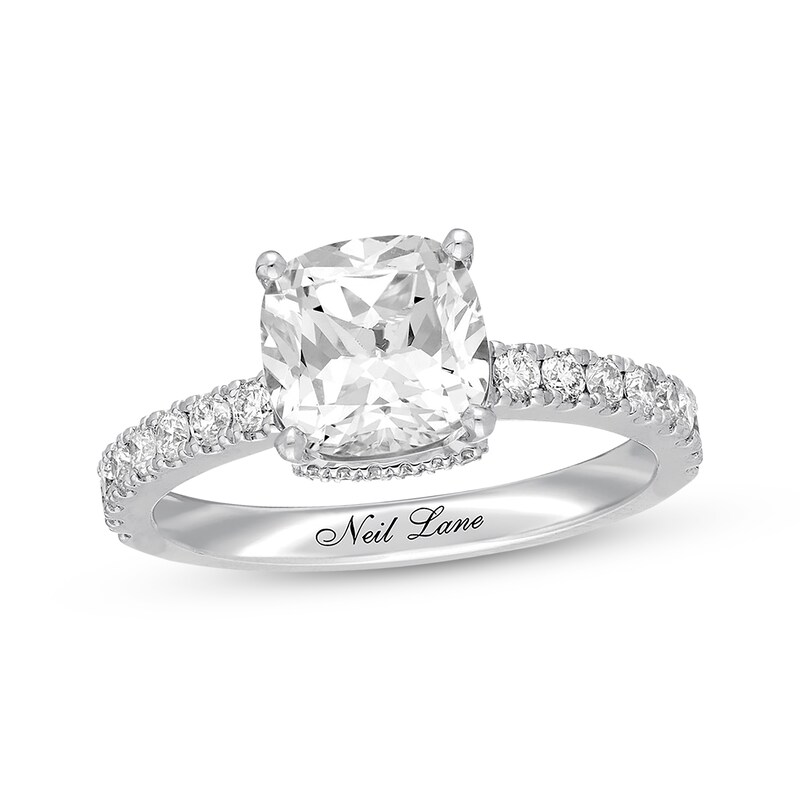 Main Image 1 of Previously Owned Neil Lane Diamond Engagement Ring 2-1/3 ct tw Cushion & Round-cut 14K Gold - Size 9