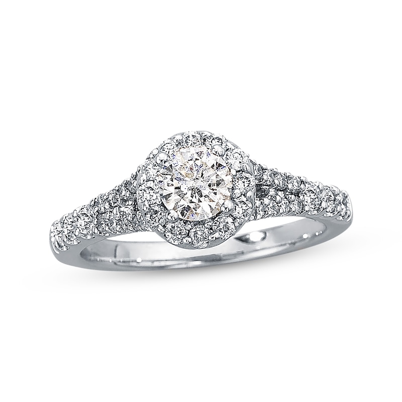 Main Image 1 of Previously Owned Diamond Engagement Ring 1 ct tw Round-Cut 14K White Gold Size 4