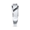 Thumbnail Image 2 of Previously Owned Men's Diamond Band 1/5 ct tw Black/White 10K White Gold Size 7.25