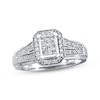 Thumbnail Image 1 of Previously Owned Diamond Engagement Ring 1/3 ct tw Princess/Round-cut 10K White Gold Size 4.5