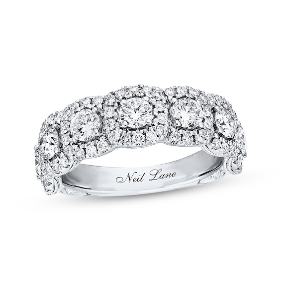 Previously Owned Neil Lane Anniversary Band 1-3/4 ct tw Round-Cut Diamonds 14K White Gold Size 4.75