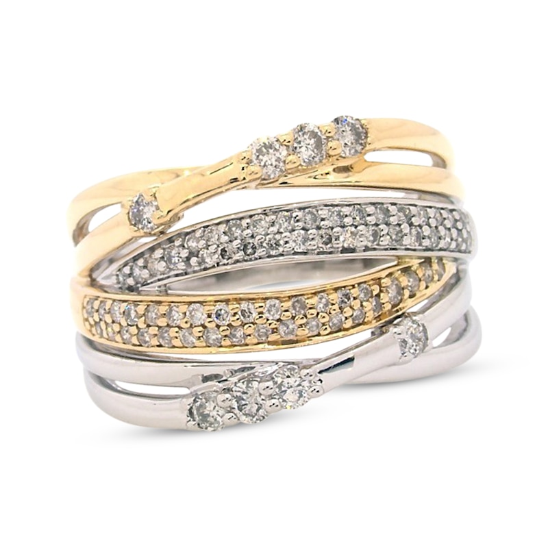 Main Image 1 of Previously Owned Diamond Ring 5/8 ct tw Round-cut 10K Two-Tone Gold