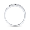 Thumbnail Image 2 of Previously Owned Men's 3-Stone Diamond Wedding Band 1/10 ct tw 10K White Gold