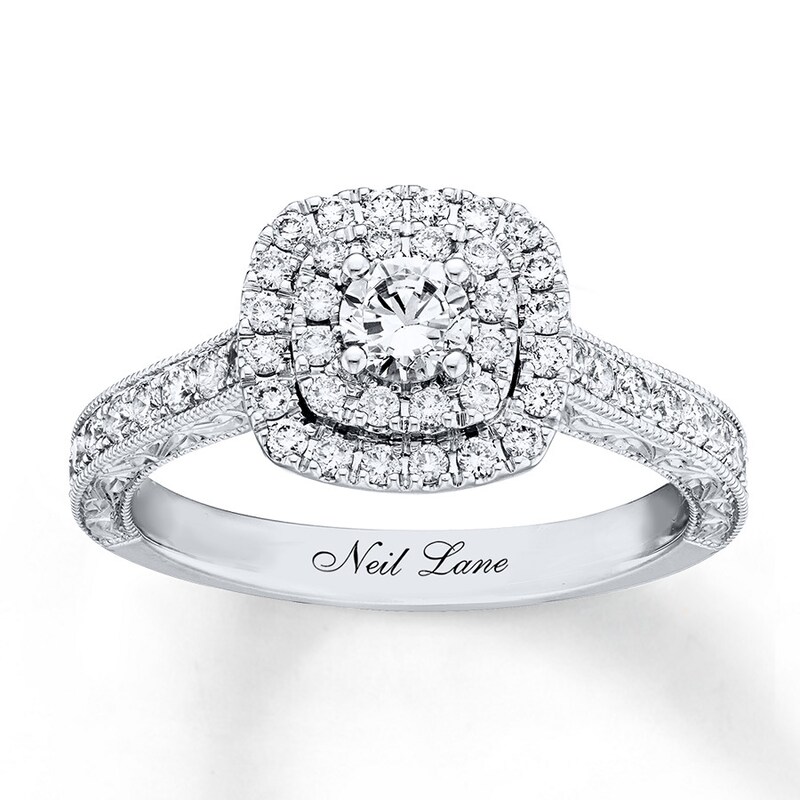 Main Image 1 of Previously Owned Neil Lane Engagement Ring 7/8 ct tw Round-cut Diamonds 14K White Gold