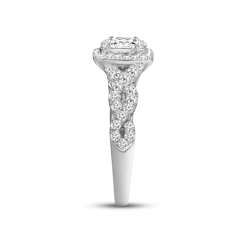 Main Image 2 of Previously Owned  Diamond Engagement Ring 7/8 ct tw Baguette & Round-cut 14K White Gold