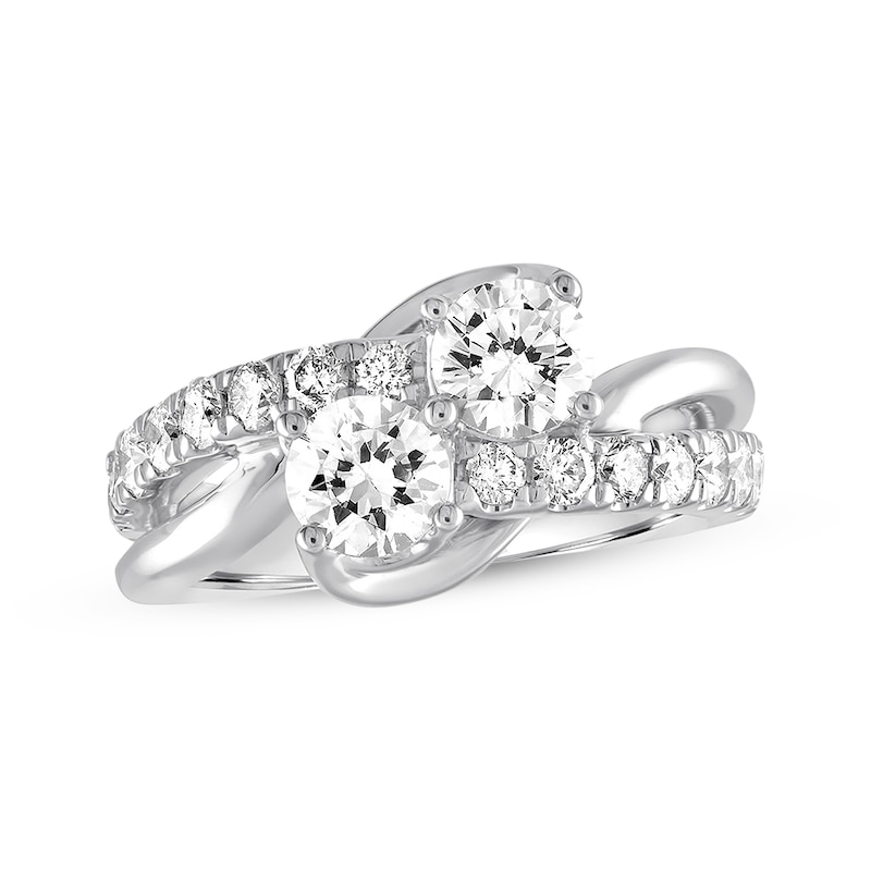 Main Image 1 of Previously Owned Ever Us Two-Stone Anniversary 2 ct tw Round-cut 14K White Gold - Size 9.5