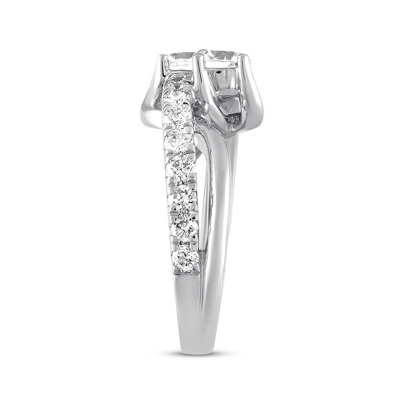 Main Image 2 of Previously Owned Ever Us Two-Stone Anniversary 2 ct tw Round-cut 14K White Gold - Size 9.5