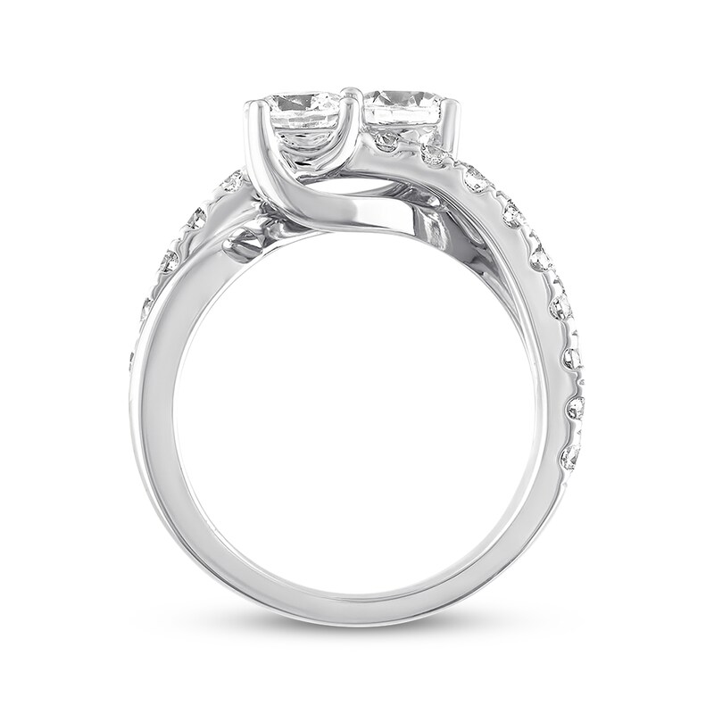 Main Image 3 of Previously Owned Ever Us Two-Stone Anniversary 2 ct tw Round-cut 14K White Gold - Size 9.5