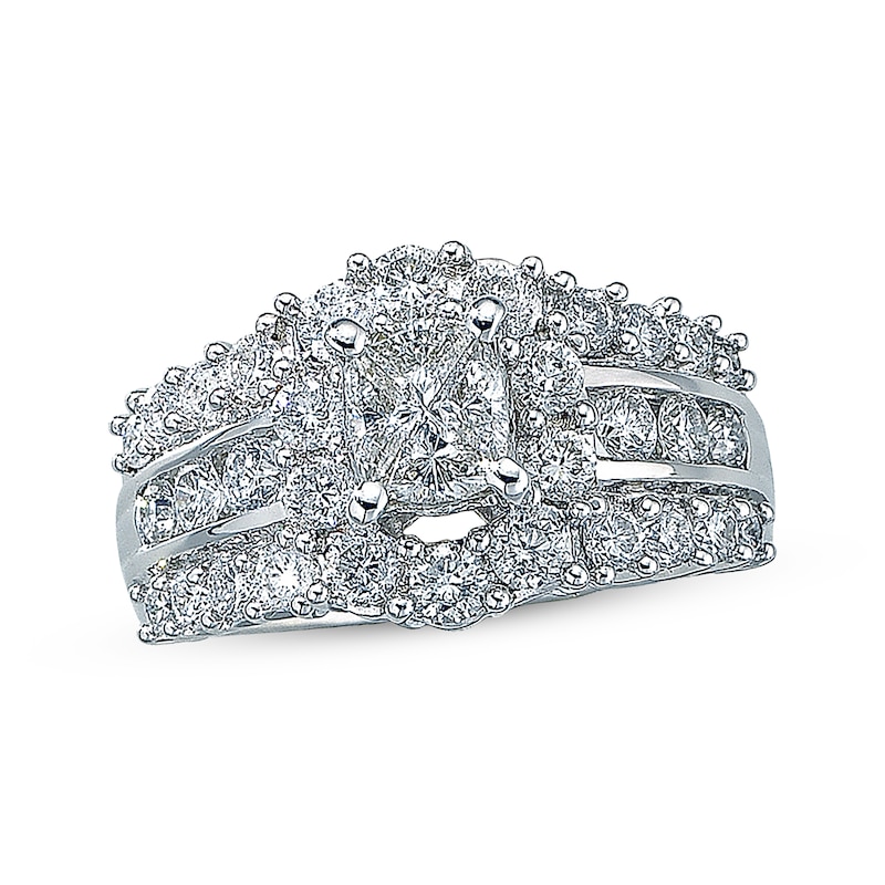 Main Image 1 of Previously Owned Diamond Engagement Ring 2 ct tw Pie & Round-cut Diamonds 14K White Gold - Size 4.5