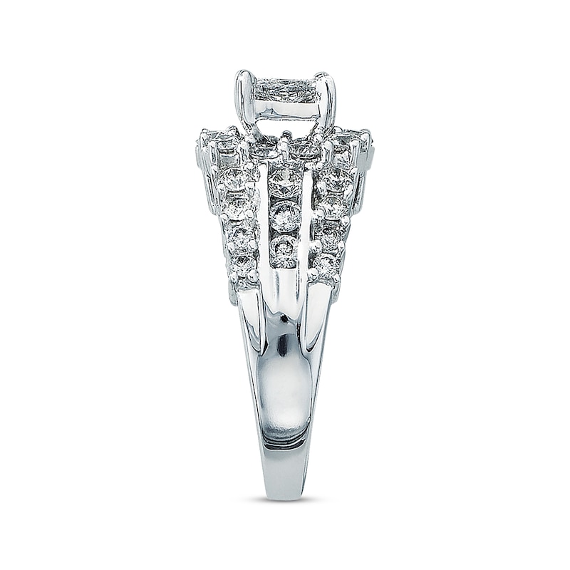 Main Image 2 of Previously Owned Diamond Engagement Ring 2 ct tw Pie & Round-cut Diamonds 14K White Gold - Size 4.5