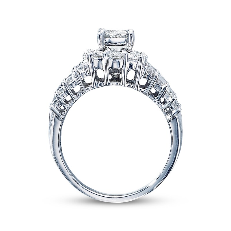 Main Image 3 of Previously Owned Diamond Engagement Ring 2 ct tw Pie & Round-cut Diamonds 14K White Gold - Size 4.5