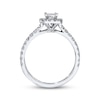Thumbnail Image 3 of Previously Owned Neil Lane Engagement Ring 7/8 ct tw Princess & Round-cut Diamonds 14K White Gold Size 4.75
