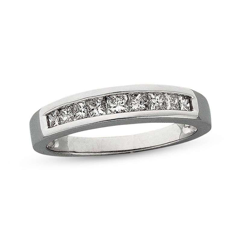 Main Image 1 of Previously Owned Diamond Band 1/2 ct tw Princess-cut 14K White Gold Size 4.25