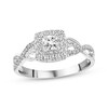 Thumbnail Image 1 of Previously Owned Diamond Engagement Ring 3/8 ct tw Princess & Round-cut 10K White Gold Size 10