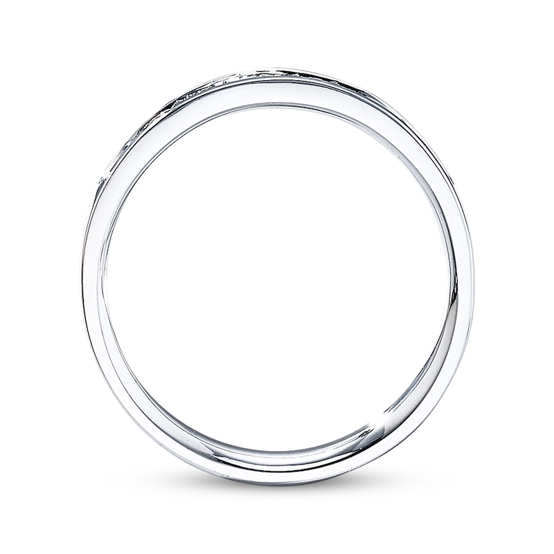 Main Image 3 of Previously Owned Diamond Wedding Band 1/4 ct tw Princess-Cut 10K White Gold Size 9.5