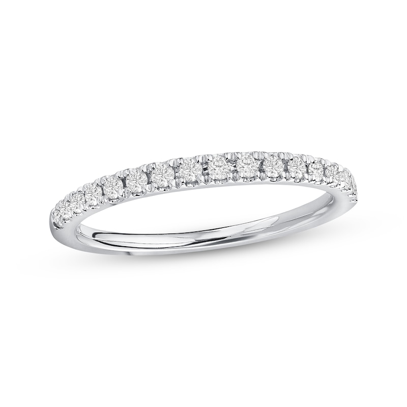 Main Image 1 of Previously Owned Anniversary Band 1/4 ct tw Round-cut 10K White Gold - Size 9.5