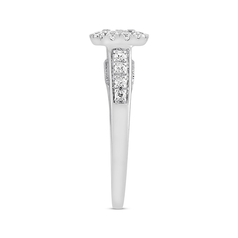 Main Image 2 of Previously Owned Diamond Ring 1/2 ct tw Princess/Round 10K White Gold Size 4