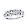 Thumbnail Image 1 of Previously Owned Men's Wedding Band 1/2 ct tw Diamonds Round-cut 10K White Gold Size 13.25