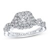 Thumbnail Image 0 of Previously Owned Diamond Engagement Ring 1 ct tw Princess & Round-cut 14K White Gold - Size 5.5