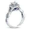 Thumbnail Image 2 of Previously Owned Diamond Engagement Ring 1 ct tw Princess & Round-cut 14K White Gold - Size 5.5