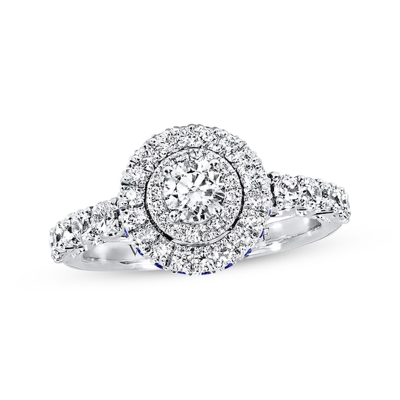 Previously Owned Engagement Ring 1 ct tw Round-cut Diamonds 14K White Gold