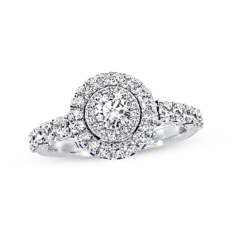 Main Image 1 of Previously Owned Engagement Ring 1 ct tw Round-cut Diamonds 14K White Gold