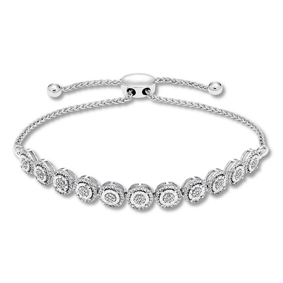 Previously Owned Diamond Bolo Bracelet 1/2 ct tw Round-cut 10K White Gold