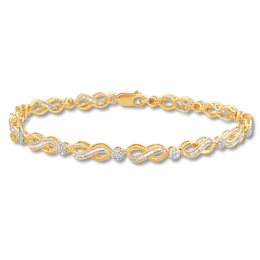 Previously Owned Diamond Infinity Bracelet 1 cttw Baguette/Round 10K Yellow Gold
