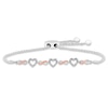 Thumbnail Image 1 of Previously Owned Reversible Black and White Diamond Bolo Bracelet Sterling Silver/10K Rose Gold 9.5"