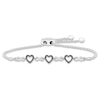 Thumbnail Image 2 of Previously Owned Reversible Black and White Diamond Bolo Bracelet Sterling Silver/10K Rose Gold 9.5"