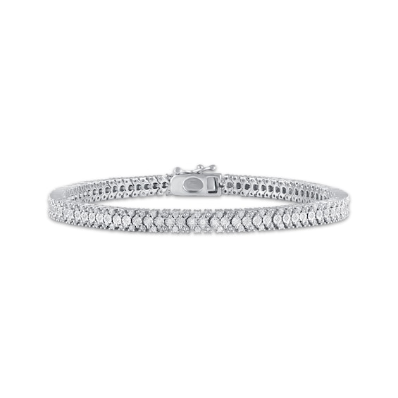 Previously Owned Diamond Tennis Bracelet 1 ct tw Sterling Silver 7"