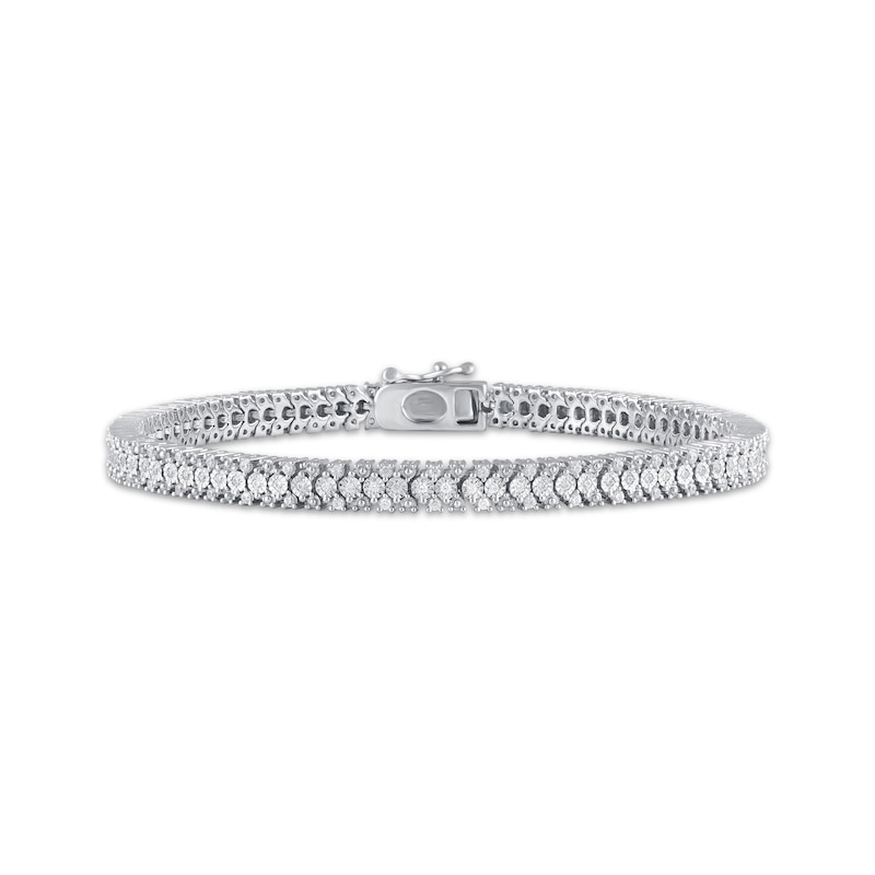 Main Image 1 of Previously Owned Diamond Tennis Bracelet 1 ct tw Sterling Silver 7"