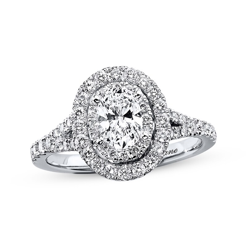 Main Image 1 of Previously Owned Neil Lane Engagement Ring 1 ct tw Oval & Round-cut Diamonds 14K White Gold - Size 5.5