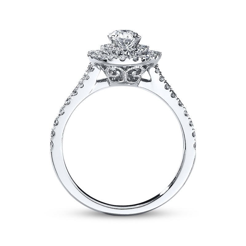 Previously Owned Neil Lane Engagement Ring 1 ct tw Oval & Round-cut Diamonds 14K White Gold