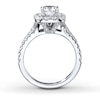 Thumbnail Image 2 of Previously Owned Neil Lane Engagement Ring 2-1/6 ct tw Cushion & Round-cut Diamonds 14K White Gold - Size 5