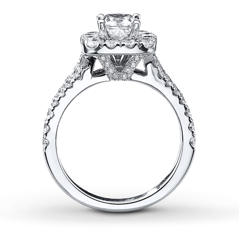 Main Image 2 of Previously Owned Neil Lane Engagement Ring 2-1/6 ct tw Cushion & Round-cut Diamonds 14K White Gold - Size 5