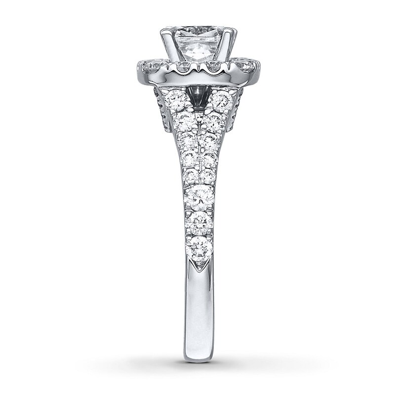 Main Image 3 of Previously Owned Neil Lane Engagement Ring 2-1/6 ct tw Cushion & Round-cut Diamonds 14K White Gold - Size 5