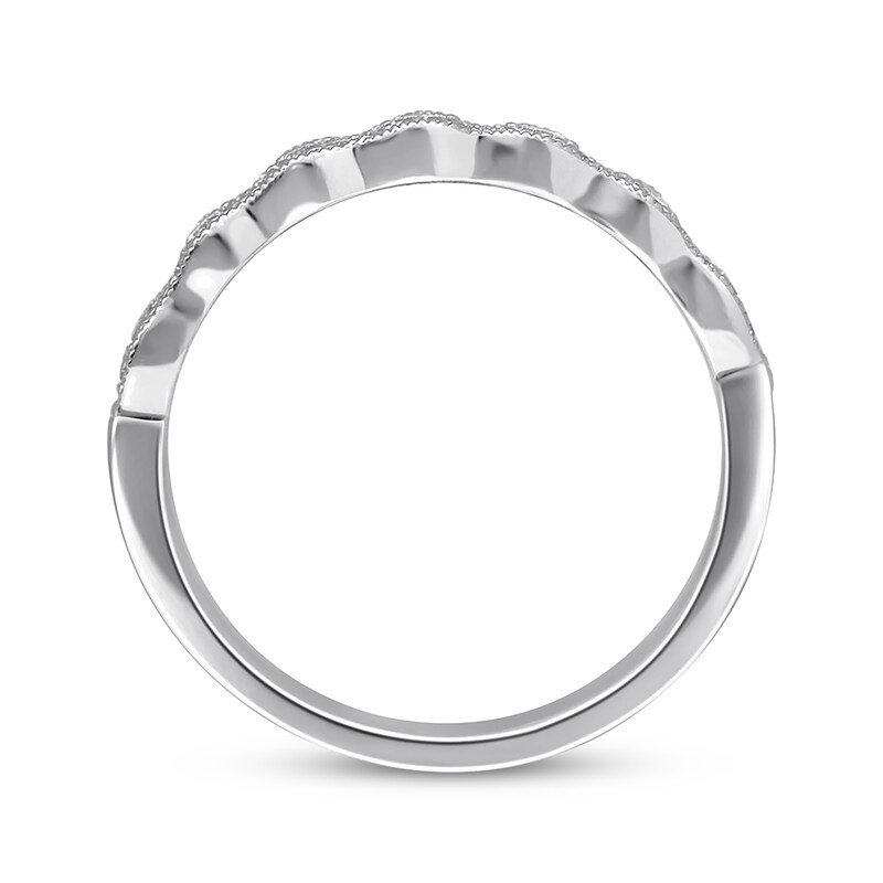 Main Image 3 of Previously Owned Diamond Wedding Band 1/8 ct tw Round-cut 14K White Gold