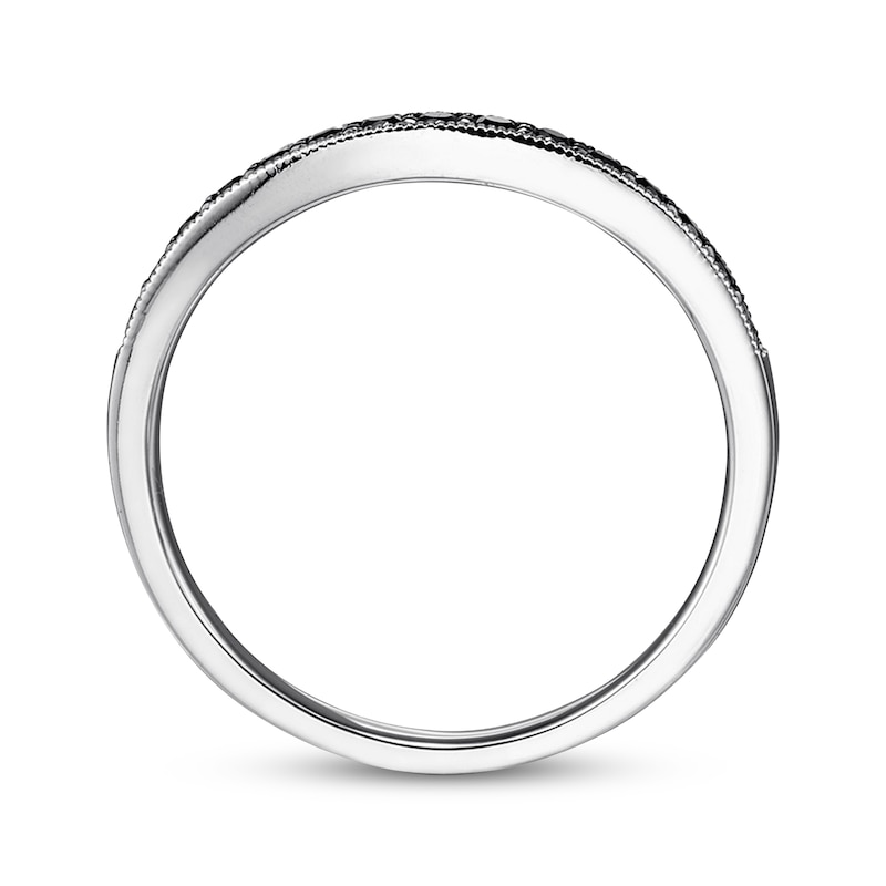 Previously Owned Black Diamond Wedding Band 1/4 ct tw Round-cut 14K White Gold