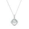 Thumbnail Image 1 of Previously Owned Unstoppable Love 1/4 ct tw Princess and Round-cut Diamonds 10K White Gold Necklace