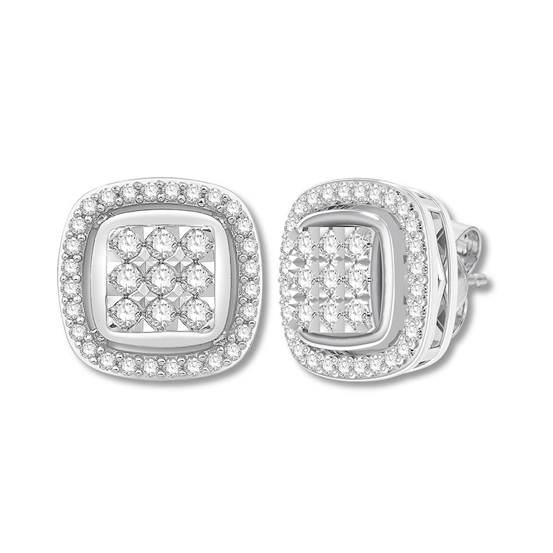 Main Image 2 of Previously Owned Diamond Stud Earrings 1/2 ct tw 10K White Gold