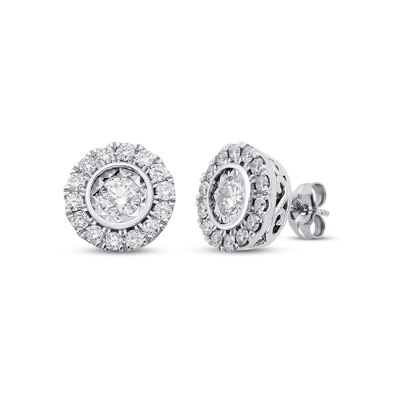 Previously Owned Diamond Earrings 1-1/4 ct tw Round-cut 14K White Gold