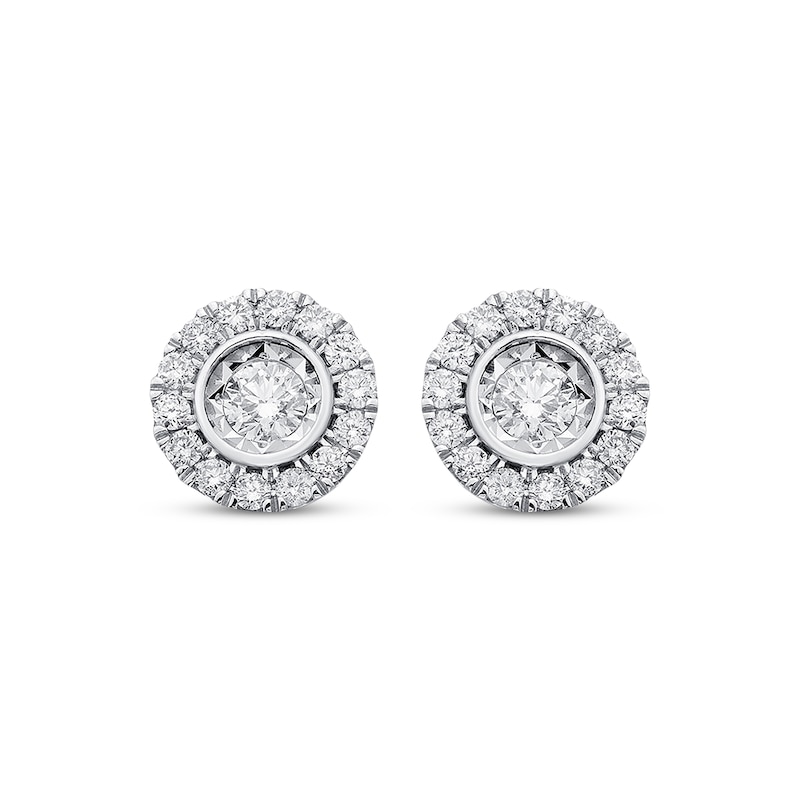 Previously Owned Diamond Earrings 1-1/4 ct tw Round-cut 14K White Gold