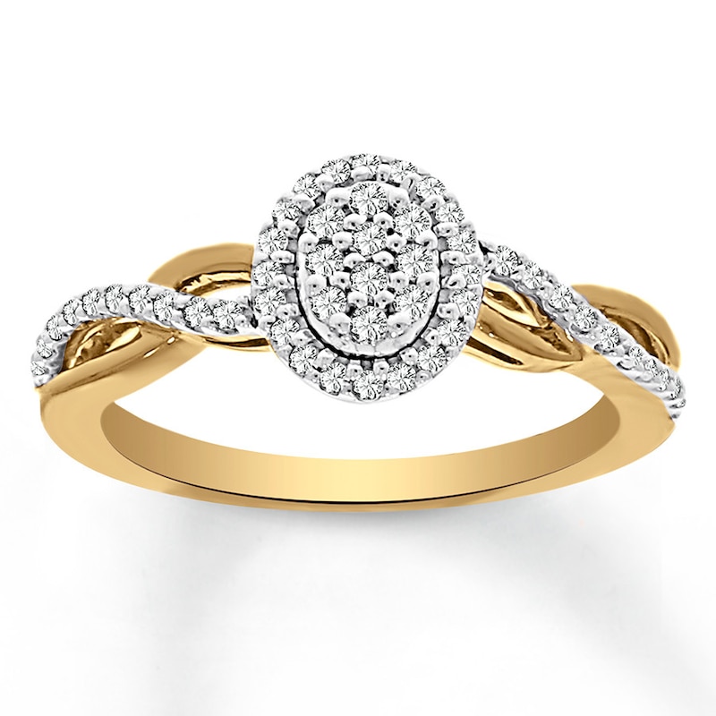 Main Image 1 of Previously Owned Diamond Ring 1/4 ct tw Round-cut 10K Yellow Gold