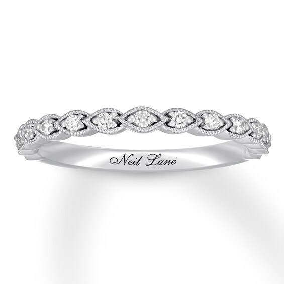 Previously Owned Neil Lane Diamond Wedding Band 1/6 ct tw 14K White Gold