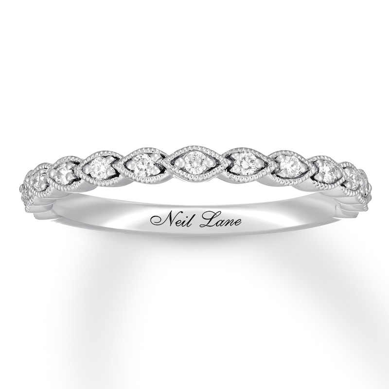 Main Image 1 of Previously Owned Neil Lane Diamond Wedding Band 1/6 ct tw 14K White Gold