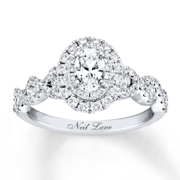 Previously Owned Neil Lane Bridal Diamond Ring 1-1/6 ct tw Oval/Round-cut 14K White Gold