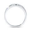 Thumbnail Image 2 of Previously Owned Men's 3-Stone Diamond Wedding Band 1/10 ct tw 10K White Gold