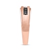 Previously Owned Men's Black/White Diamond Wedding Band 1/4 ct tw Round-cut 10K Rose Gold